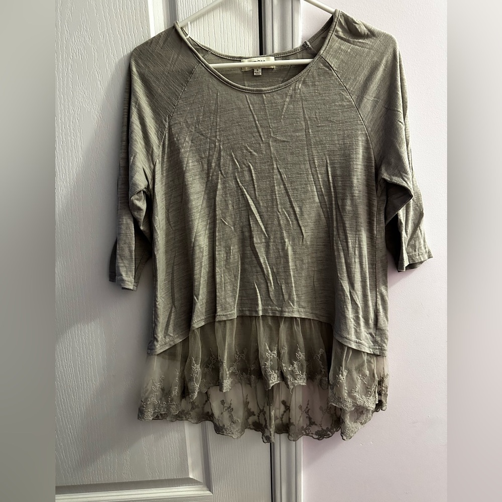 Lace peplum top
